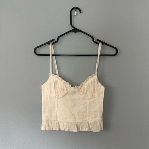 Zara White Lace Cup Crop Top